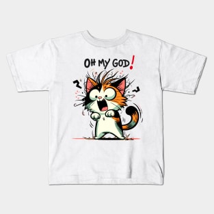 Shocked Calico Cat Kids T-Shirt